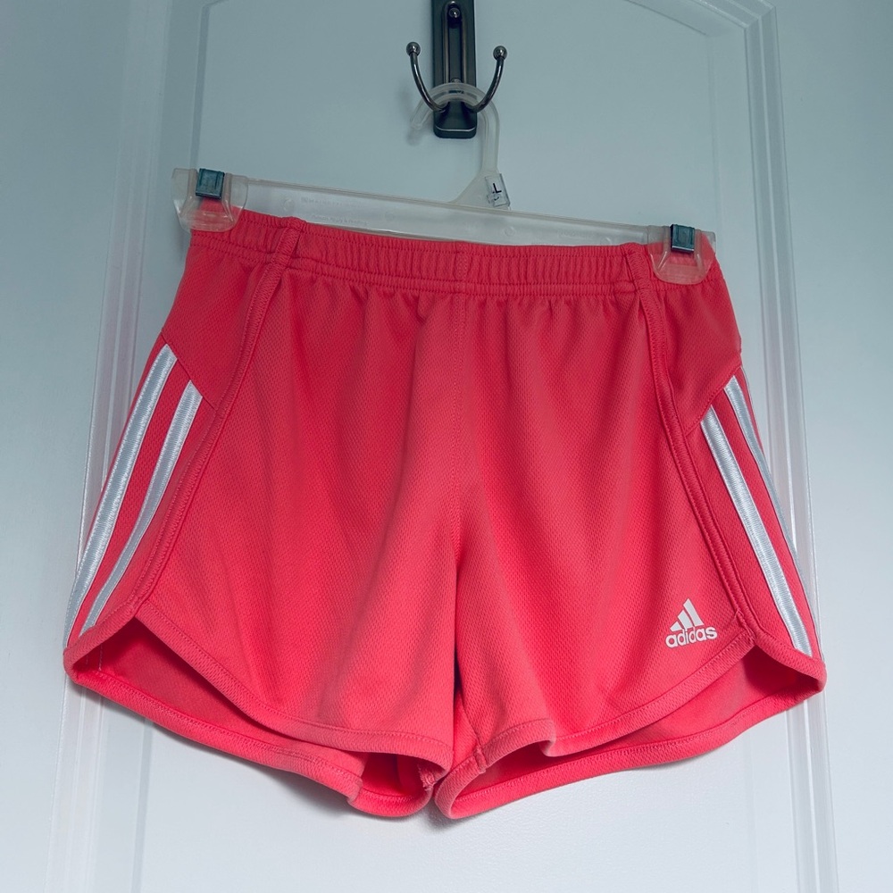 Adidas Pacer 3-Stripes Woven Shorts Girls Size Large 14 - Picture 2 of 8
